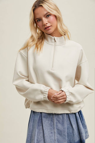SCUBA HALF-ZIP PULLOVER-Sweaters-Wishlist Apparel-Summit Lane Boutique, Women's Apparel and Gifts located in Grand Rapids, MI