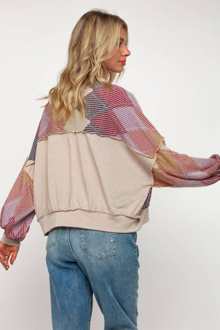 Reese Argyle Sweater-Long Sleeves-Kori America-Summit Lane Boutique, Women's Apparel and Gifts located in Grand Rapids, MI