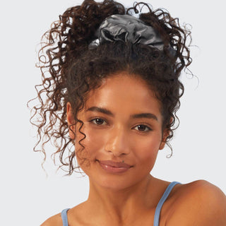 Satin Sleep Pillow Scrunchies - Charcoal/Gold-Hair Accessories-KITSCH-Summit Lane Boutique, Women's Apparel and Gifts located in Grand Rapids, MI