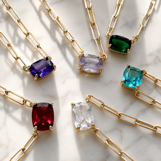 The Month Code Birthstone Necklace Collection-Necklaces-Ellison+Young-Summit Lane Boutique, Women's Apparel and Gifts located in Grand Rapids, MI