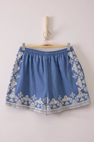 Izzy Embroidered Shorts-Shorts-VERY J-Summit Lane Boutique, Women's Apparel and Gifts located in Grand Rapids, MI