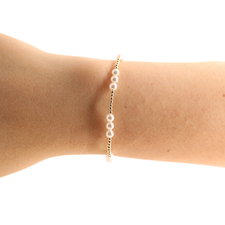 ILY Pearl Bracelet in Gold-Bracelets-Beaded Blondes-Summit Lane Boutique, Women's Apparel and Gifts located in Grand Rapids, MI