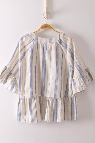 Elodie Striped Peplum Blouse