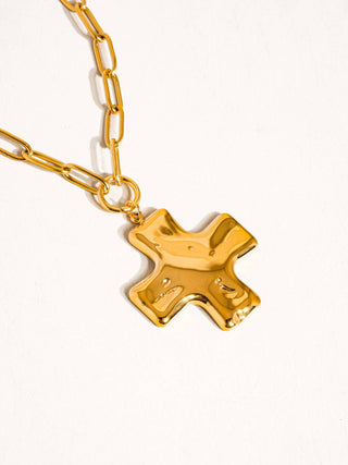 Bari 18K Non-Tarnish Cross Chain Necklace-Necklaces-Flânerie by MAIQ-Summit Lane Boutique, Women's Apparel and Gifts located in Grand Rapids, MI
