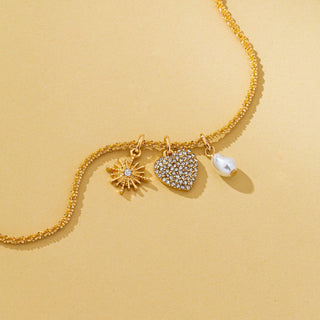 Celestial Heart & Pearl Charm Necklace | 80N93235-JOSSLYN by wall to wall-Summit Lane Boutique, Women's Apparel and Gifts located in Grand Rapids, MI