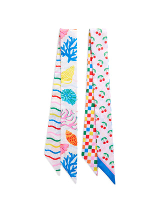 ASST/2 CORAL CHERRIES TWILLY SCARF,MULTI-Scarves-Shiraleah-Summit Lane Boutique, Women's Apparel and Gifts located in Grand Rapids, MI