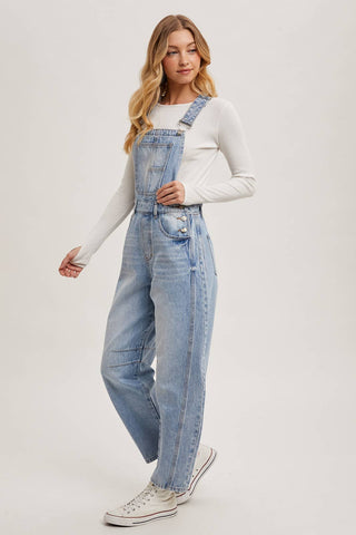 Harper Barrel Overalls-Jeans-Bluivy-Summit Lane Boutique, Women's Apparel and Gifts located in Grand Rapids, MI