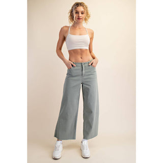 Kaylee Wide Leg Crop-Pants-Rae Mode-Summit Lane Boutique, Women's Apparel and Gifts located in Grand Rapids, MI