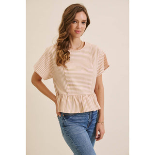 The Briar Stripe Top-Short Sleeves-in february-Summit Lane Boutique, Women's Apparel and Gifts located in Grand Rapids, MI