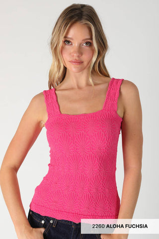 Lace Textured Square Top-Tank Top-NIKIBIKI-Summit Lane Boutique, Women's Apparel and Gifts located in Grand Rapids, MI