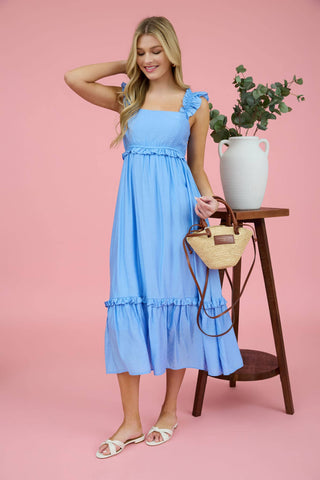Megan Ruffle Dress-Dresses-Blu Pepper-Summit Lane Boutique, Women's Apparel and Gifts located in Grand Rapids, MI
