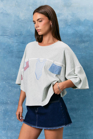 USA Summer Short Sleeve-Short Sleeves-LE LIS-Summit Lane Boutique, Women's Apparel and Gifts located in Grand Rapids, MI