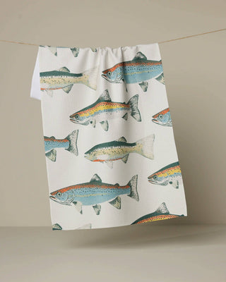 Hooked on Fishing Tea Towel-Kitchen Towel-Geometry-Summit Lane Boutique, Women's Apparel and Gifts located in Grand Rapids, MI