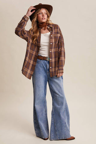 Plaid Button-Up Western Shirt LT1094-Listicle-Summit Lane Boutique, Women's Apparel and Gifts located in Grand Rapids, MI