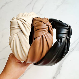 Leather Better Knotted Headband-Hair Accessories-Ellison+Young-Summit Lane Boutique, Women's Apparel and Gifts located in Grand Rapids, MI