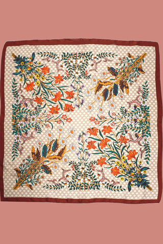 LARGE FLORAL PRINT BANDANA SCARF | 40SC697-Scarves-JOSSLYN by wall to wall-Summit Lane Boutique, Women's Apparel and Gifts located in Grand Rapids, MI