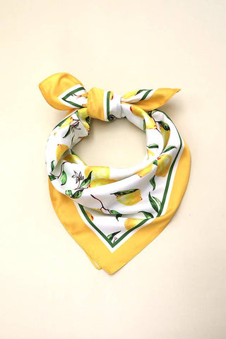 LEMON SILKY FEEL BANDANA SCARF-Scarves-JOSSLYN by wall to wall-Summit Lane Boutique, Women's Apparel and Gifts located in Grand Rapids, MI