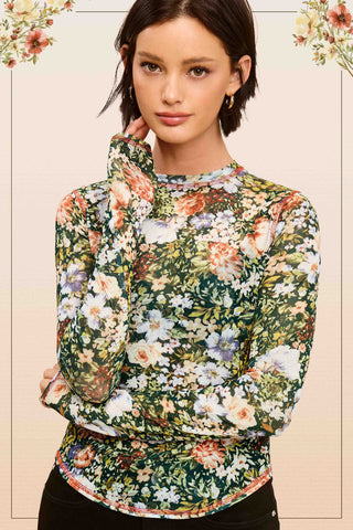 Marisol Mesh Top-Long Sleeves-La Miel-Summit Lane Boutique, Women's Apparel and Gifts located in Grand Rapids, MI