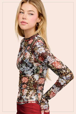 Marisol Mesh Top-Long Sleeves-La Miel-Summit Lane Boutique, Women's Apparel and Gifts located in Grand Rapids, MI