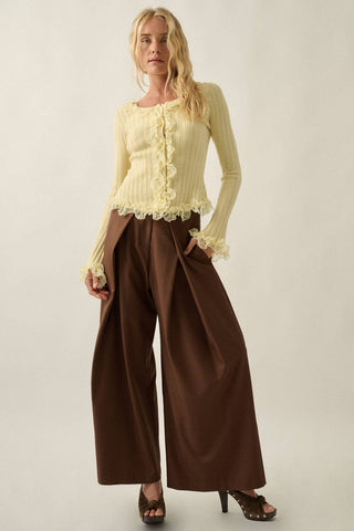 Buttercream Lace Ribbed Top-Cardigans-Promesa USA-Summit Lane Boutique, Women's Apparel and Gifts located in Grand Rapids, MI