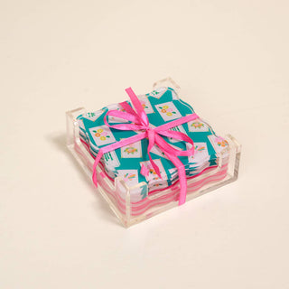 Table Talk Acrylic Coaster Set–It's Mahj Time-Gift Sets-The Darling Effect-Summit Lane Boutique, Women's Apparel and Gifts located in Grand Rapids, MI