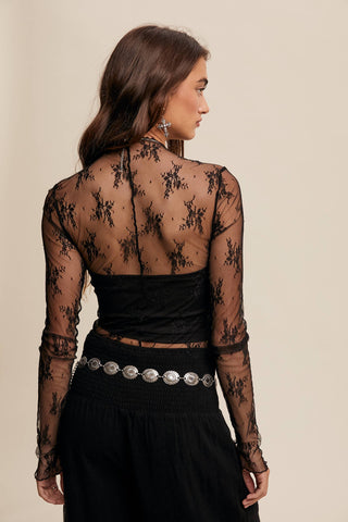 Sheer Lace Long-Sleeve Top-Long Sleeves-Listicle-Summit Lane Boutique, Women's Apparel and Gifts located in Grand Rapids, MI