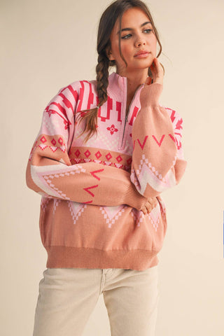 Aspen Half Zip Sweater-Sweaters-&MERCI-Summit Lane Boutique, Women's Apparel and Gifts located in Grand Rapids, MI