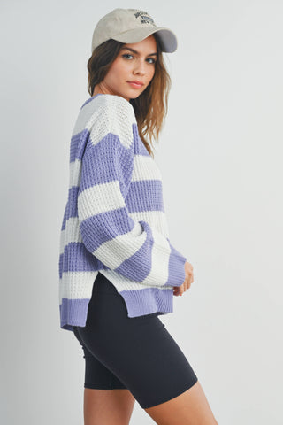 Marissa Striped Sweater-Long Sleeves-BUTTERMELON-Summit Lane Boutique, Women's Apparel and Gifts located in Grand Rapids, MI