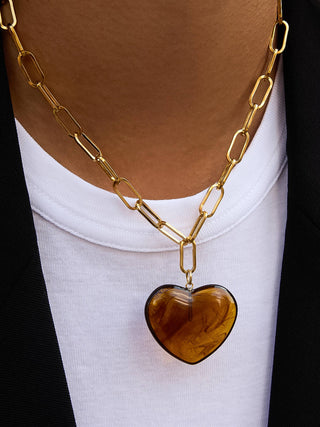 Rouelle 18K Gold Non-Tarnish Heart Chain Necklace-Necklaces-Flânerie by MAIQ-Summit Lane Boutique, Women's Apparel and Gifts located in Grand Rapids, MI