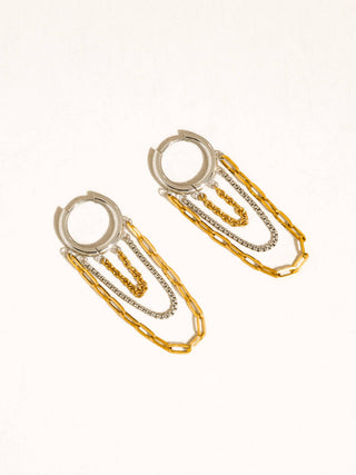 Vianne 18K Gold Non-Tarnish Multi Chain Drop Earrings-Earrings-Flânerie by MAIQ-Summit Lane Boutique, Women's Apparel and Gifts located in Grand Rapids, MI