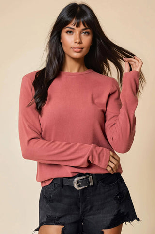 Cleo Soft Knit Long Sleeve-Long Sleeves-Doe and Rae-Summit Lane Boutique, Women's Apparel and Gifts located in Grand Rapids, MI