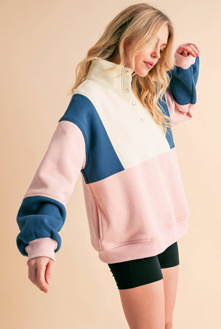 Cori Colorblock Pullover-Sweatshirt-AEMI + CO-Summit Lane Boutique, Women's Apparel and Gifts located in Grand Rapids, MI