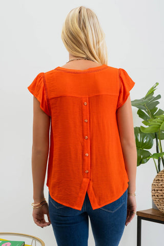 Marjorie Tulip Sleeve Top-Short Sleeves-Blu Pepper-Summit Lane Boutique, Women's Apparel and Gifts located in Grand Rapids, MI