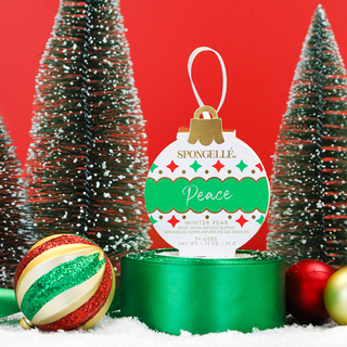 Peace - Winter Pear Holiday Ornament Buffer Christmas -Bath & Body-Spongellé-Summit Lane Boutique, Women's Apparel and Gifts located in Grand Rapids, MI