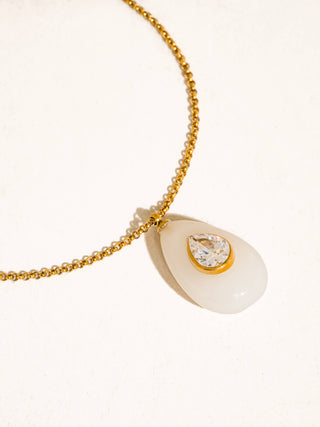 Attica 18K Gold Non-Tarnish Stone CZ Necklace-Necklaces-Flânerie by MAIQ-Summit Lane Boutique, Women's Apparel and Gifts located in Grand Rapids, MI