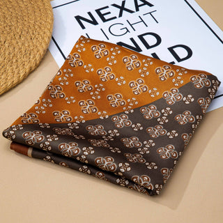 Geometric Tile Motif Color-Block Silky Scarf-Scarves-JOSSLYN by wall to wall-Summit Lane Boutique, Women's Apparel and Gifts located in Grand Rapids, MI