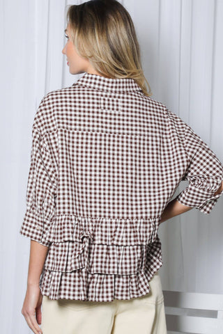 Maple Gingham Blouse-Blouse-Vine & Love-Summit Lane Boutique, Women's Apparel and Gifts located in Grand Rapids, MI