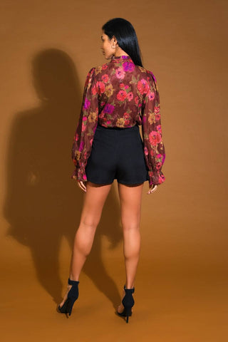 Floral Blouse-Long Sleeves-FLYING TOMATO-Summit Lane Boutique, Women's Apparel and Gifts located in Grand Rapids, MI