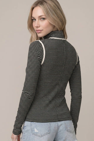 Rachel Striped Henley Top-Long Sleeve Shirt-Doe and Rae-Summit Lane Boutique, Women's Apparel and Gifts located in Grand Rapids, MI