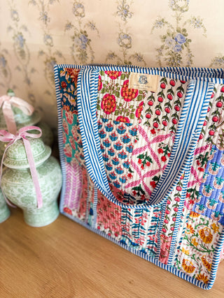 Wildflower Patch | Regular Quilted Tote Bag -Tote Bag-Heart of Grace-Summit Lane Boutique, Women's Apparel and Gifts located in Grand Rapids, MI
