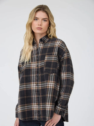 The Berkley Cotton Plaid Shirt-Long Sleeve Shirt-J.O.A-Summit Lane Boutique, Women's Apparel and Gifts located in Grand Rapids, MI