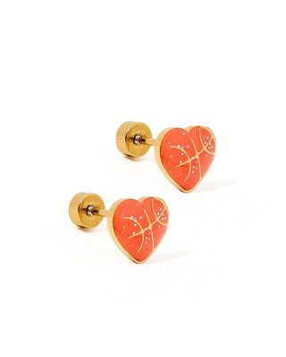 Screwback Stud Earrings - Basketball-Earrings-LINNY CO-Summit Lane Boutique, Women's Apparel and Gifts located in Grand Rapids, MI