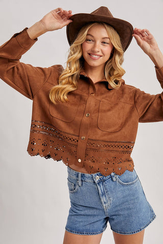 Danielle Faux Suede Jacket-Jackets-Bluivy-Summit Lane Boutique, Women's Apparel and Gifts located in Grand Rapids, MI