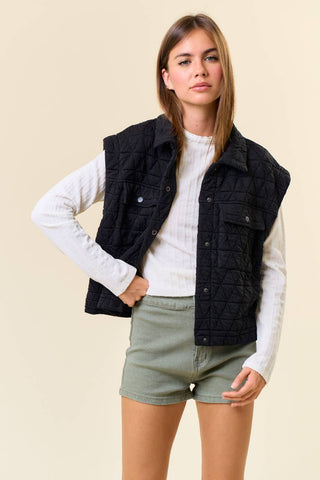 Charlie Quilted Vest-Vest-Doe and Rae-Summit Lane Boutique, Women's Apparel and Gifts located in Grand Rapids, MI