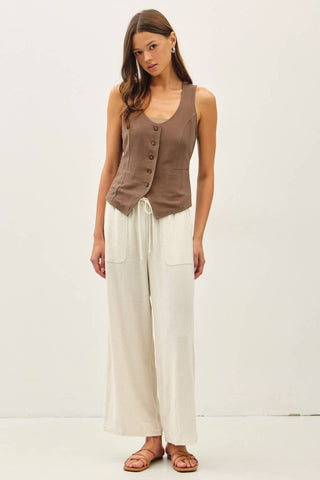 Lucy Linen Vest-Vest-Be Cool-Summit Lane Boutique, Women's Apparel and Gifts located in Grand Rapids, MI