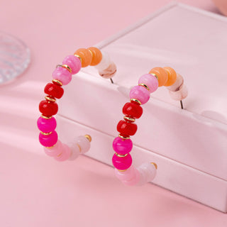 Rainbow Beaded Hoop Earrings | 80E62023-JOSSLYN by wall to wall-Summit Lane Boutique, Women's Apparel and Gifts located in Grand Rapids, MI