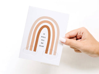 It Will All Be Okay Rainbow Letterpress Greeting Card-Greeting Cards-Easyhand Goods – formerly Onderkast-Summit Lane Boutique, Women's Apparel and Gifts located in Grand Rapids, MI