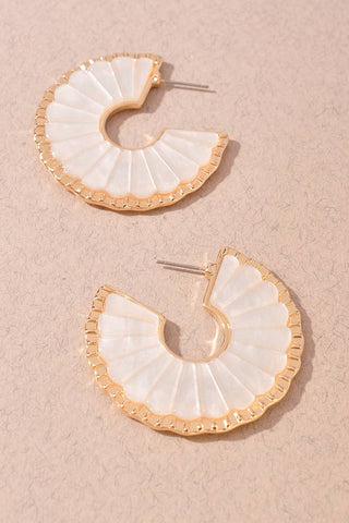 Scalloped Resin Hoop Earrings-Earrings-Merveille-Summit Lane Boutique, Women's Apparel and Gifts located in Grand Rapids, MI
