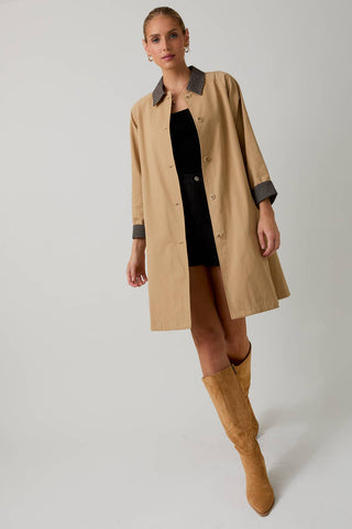 Carrie Contrast Collar Trench Coat-Jacket-Sunday Edition by LE LIS-Summit Lane Boutique, Women's Apparel and Gifts located in Grand Rapids, MI