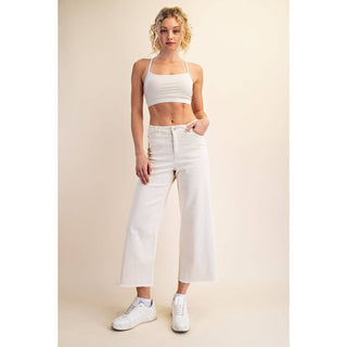 Kaylee Wide Leg Crop-Pants-Rae Mode-Summit Lane Boutique, Women's Apparel and Gifts located in Grand Rapids, MI